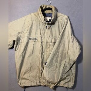 Columbia Jacket Mens X Large Tan Khaki WIndbreaker Omni Shield Outdoors Packable
